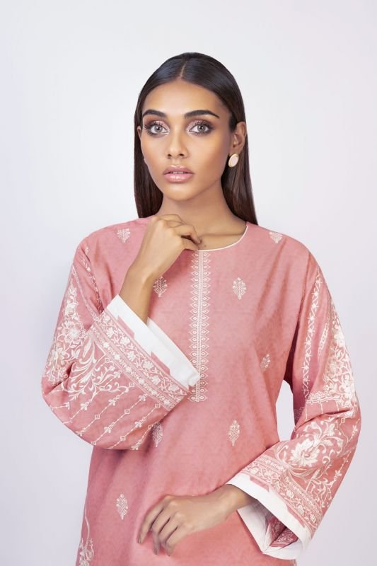 Dyed Embroidered Dobby Kurti