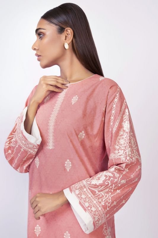 Dyed Embroidered Dobby Kurti