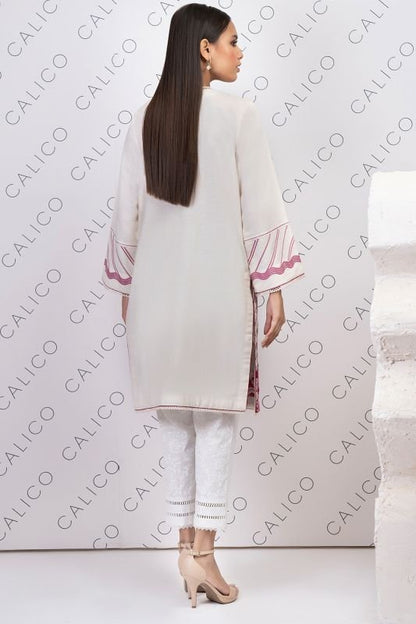 Dyed Embroidered Dobby Kurti