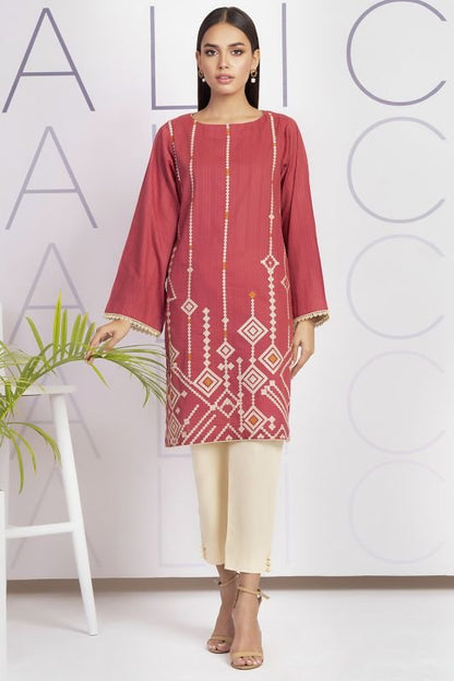 Dyed Embroidered Dobby Kurti
