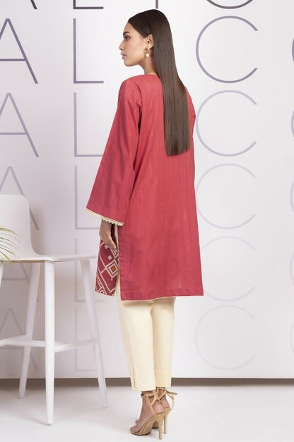 Dyed Embroidered Dobby Kurti
