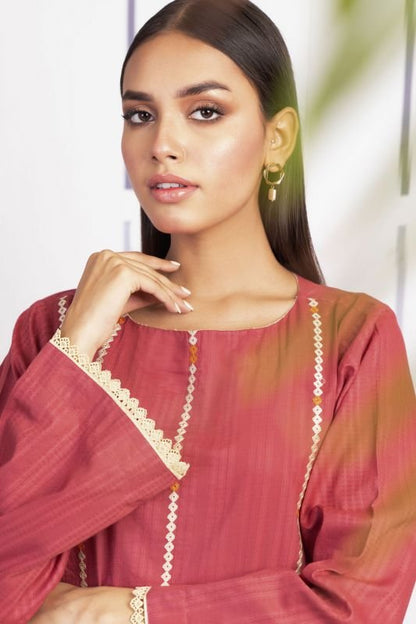 Dyed Embroidered Dobby Kurti