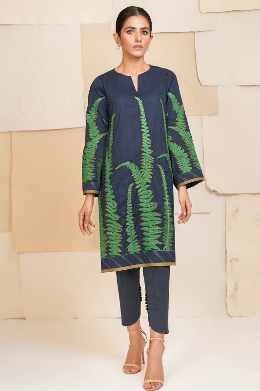 Embroidered Dobby Kurti