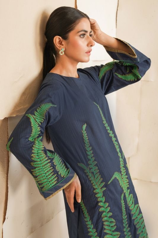 Embroidered Dobby Kurti