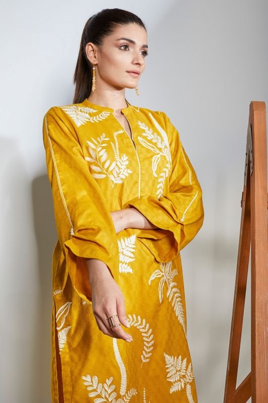 Embroidered Dobby Kurti