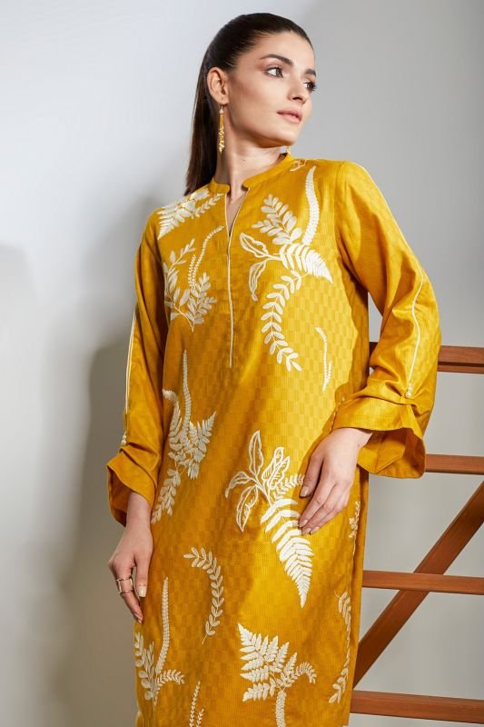 Embroidered Dobby Kurti