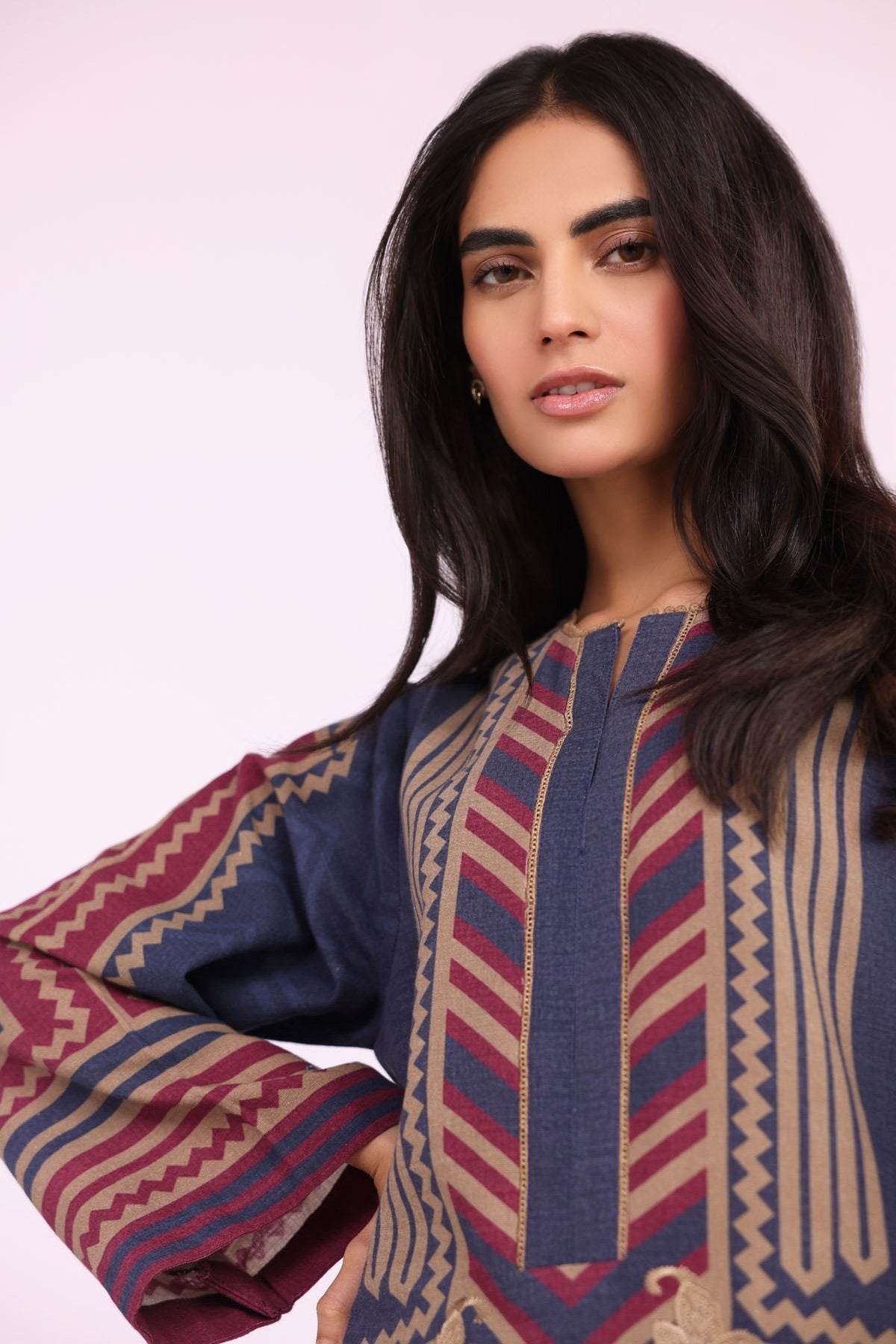 Alkaram - Dyed Embroidered Khaddar Kurti