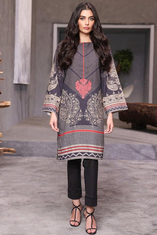 Printed Embroidered Khaddar Kurti