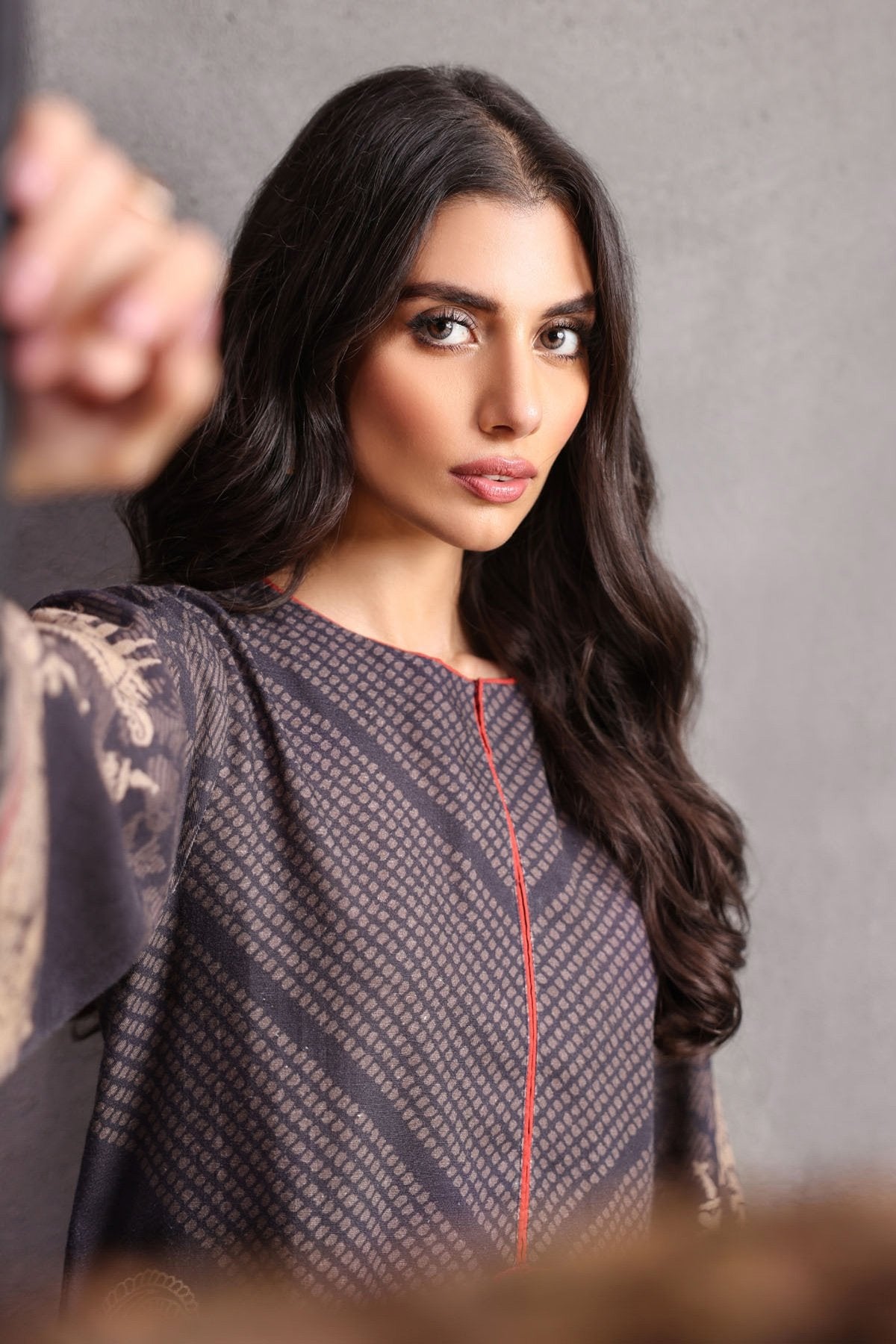 Alkaram - Printed Embroidered Khaddar Kurti