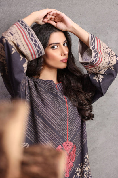 Alkaram - Printed Embroidered Khaddar Kurti