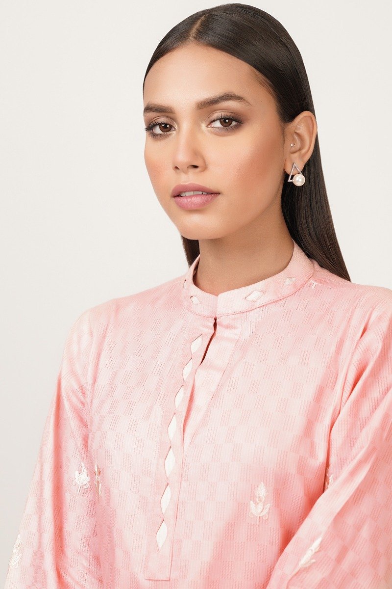 Alkaram - Dyed Embroidered Dobby Kurti