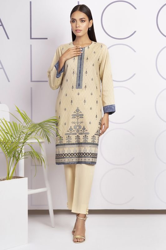 Dyed Embroidered Dobby Kurti