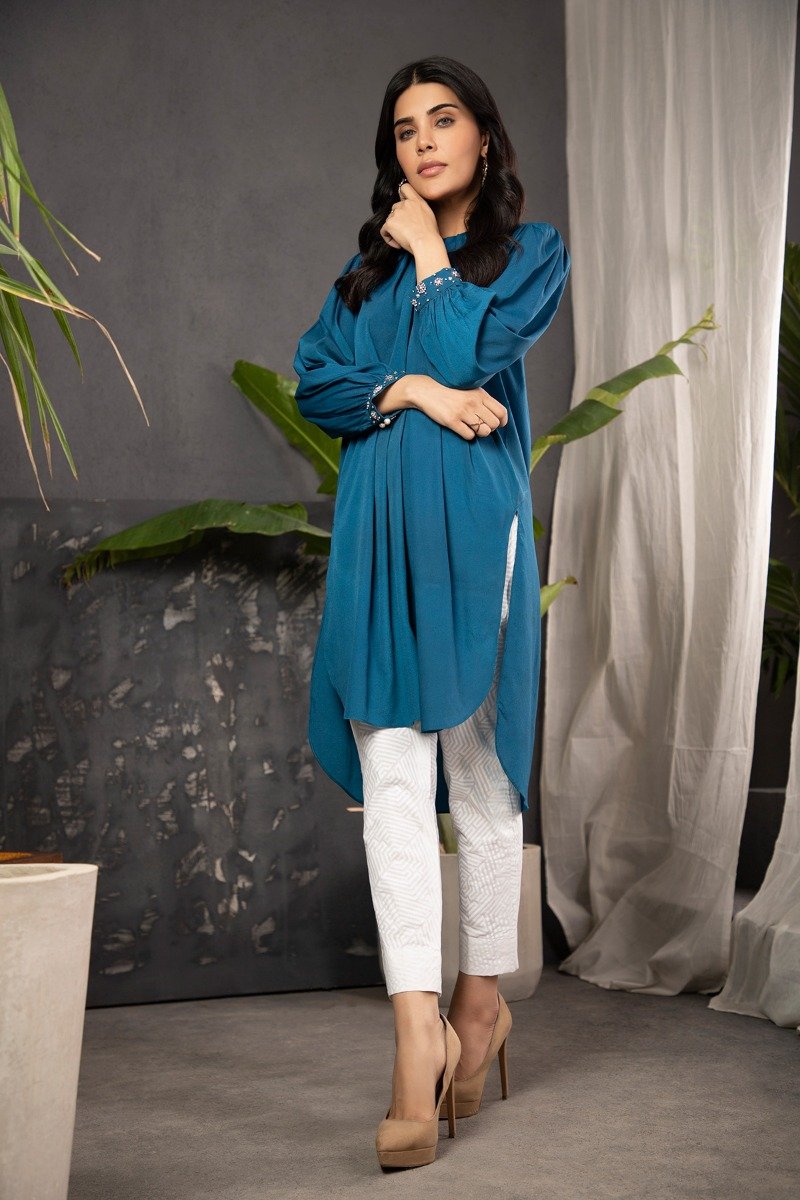Alkaram - Dyed Embroidered Crape Kurti