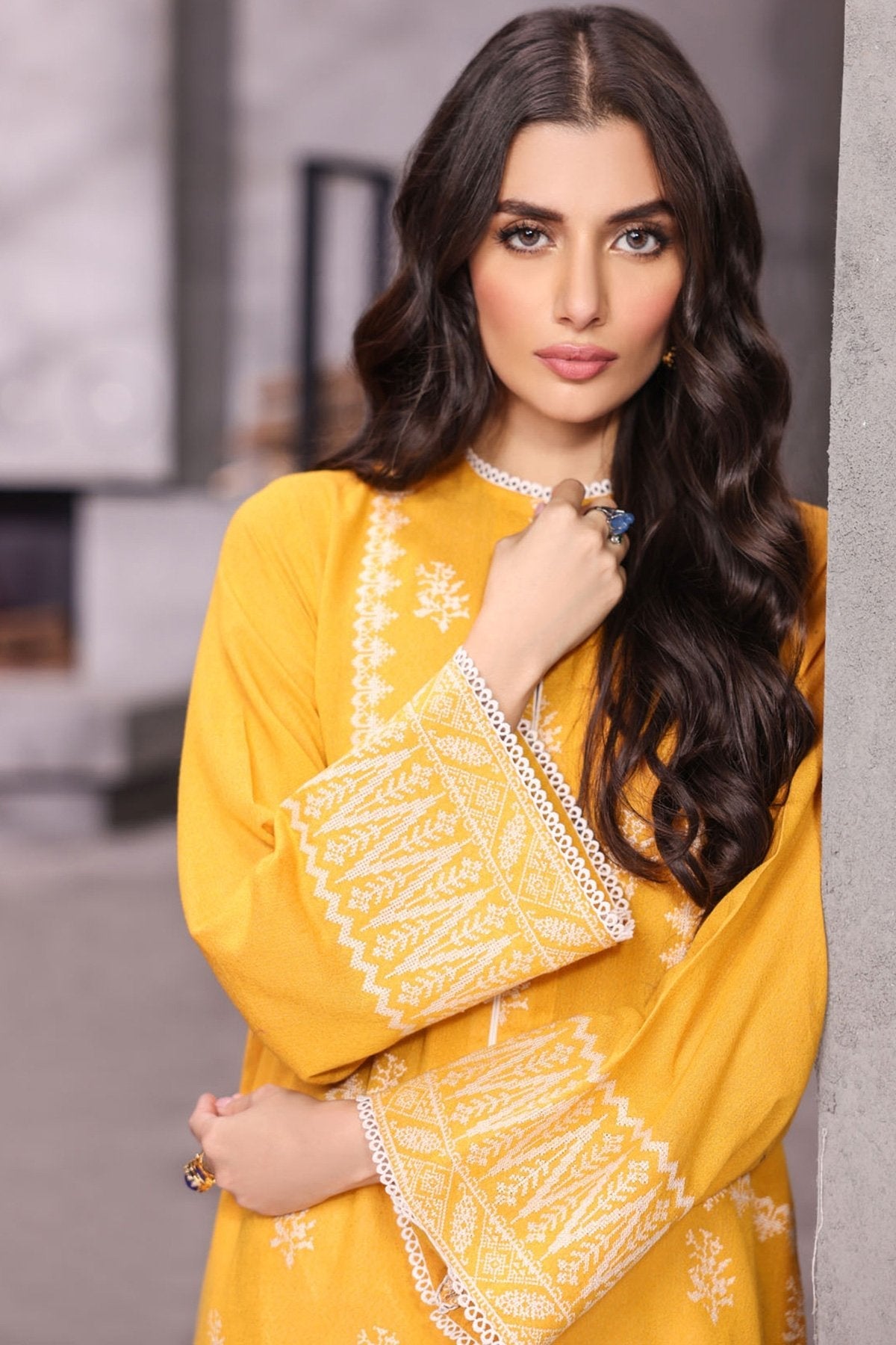 Alkaram - Dyed Embroidered Karandi Silk Kurti