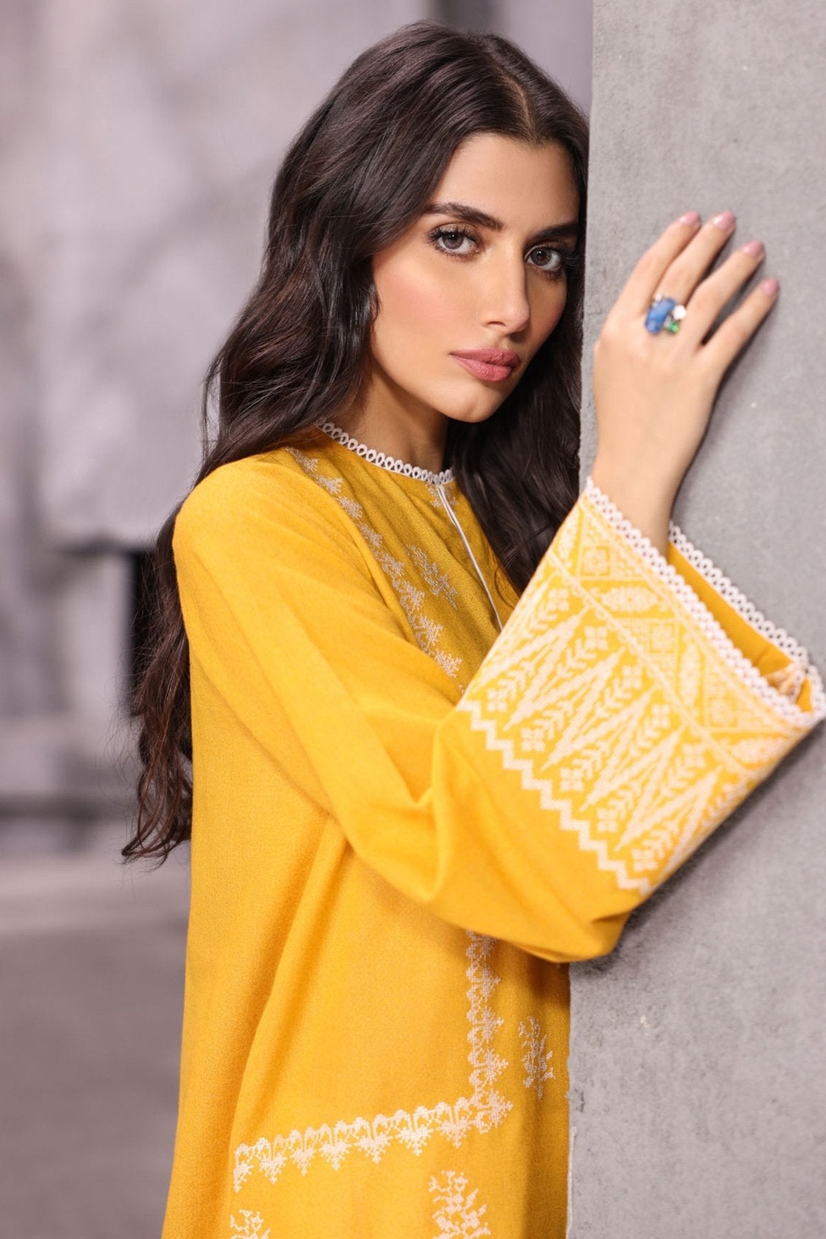 Alkaram - Dyed Embroidered Karandi Silk Kurti