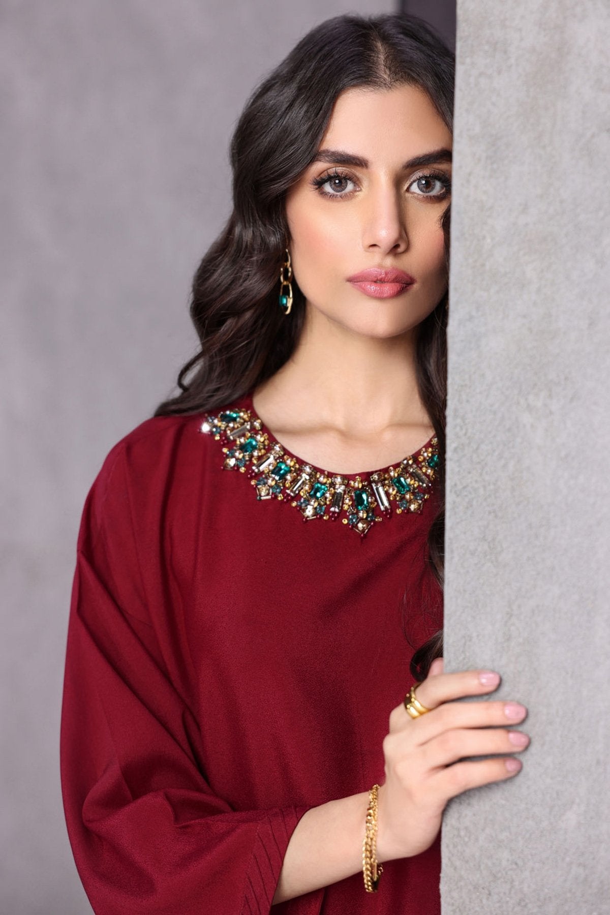 Alkaram - Dyed Embroidered Crape Kurti