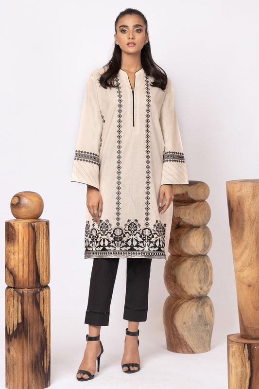 Dyed Embroidered Dobby Kurti