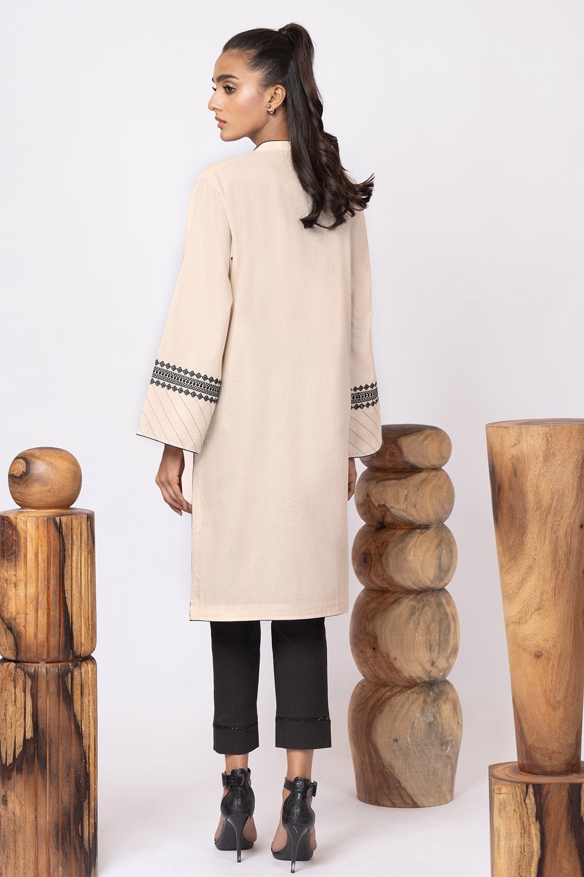 Alkaram - Dyed Embroidered Dobby Kurti