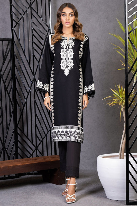 Dyed Embroidered Khaddar Kurti