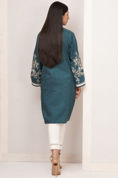 Dyed Embroidered Dobby Kurti