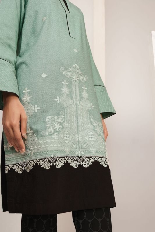 Embroidered Dobby Kurti