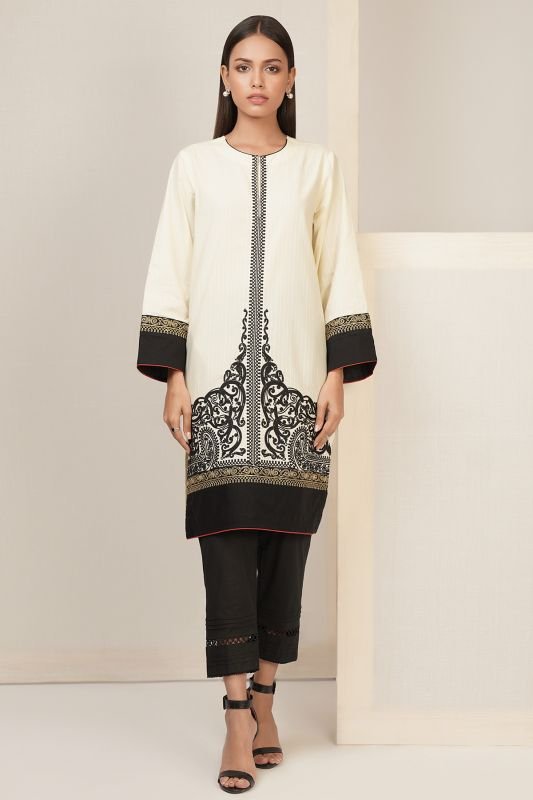 Embroidered Dobby Kurti