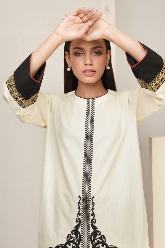 Embroidered Dobby Kurti