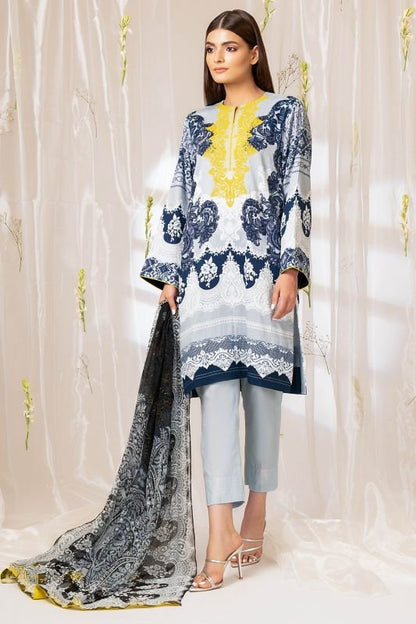 2 Pc Embroidered Cambric Suit