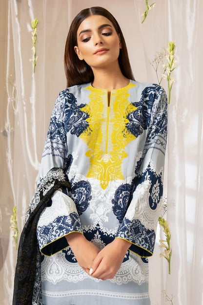 2 Pc Embroidered Cambric Suit