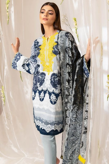 2 Pc Embroidered Cambric Suit