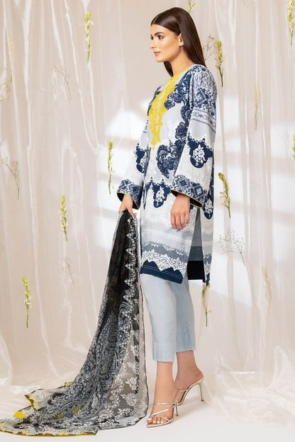2 Pc Embroidered Cambric Suit