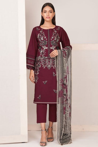 3 Pc Embroidered Dobby Suit