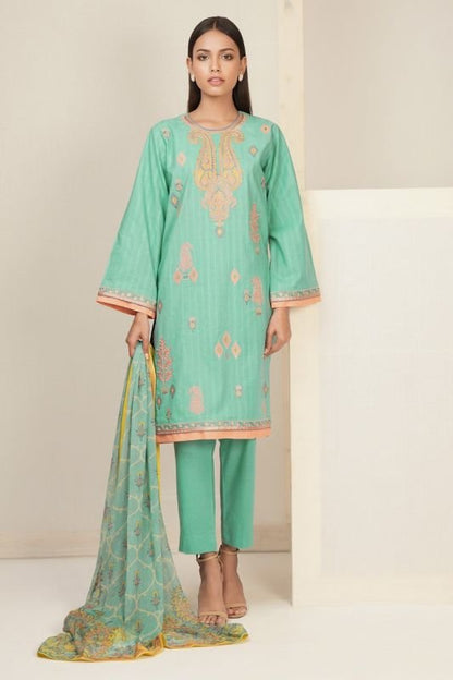 3 Pc Embroidered Dobby Suit