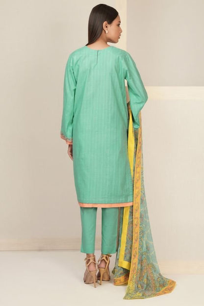 3 Pc Embroidered Dobby Suit