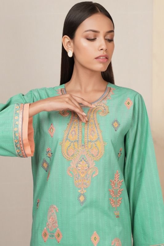3 Pc Embroidered Dobby Suit