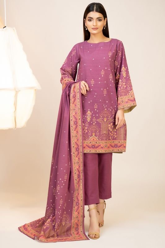 3 Pc Khadder Printed Suit