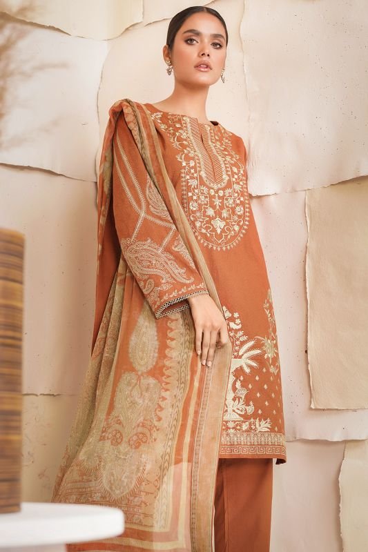 3 Pc Embroidered Dobby Suit
