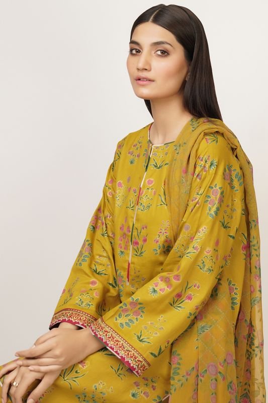 3 Pc Cotton Satin Suit