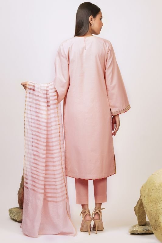 3 Pc Embroidered Dobby Suit