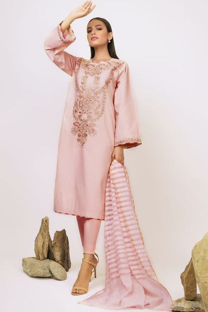 3 Pc Embroidered Dobby Suit