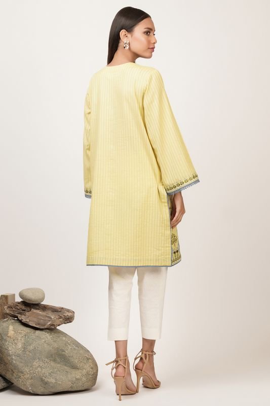 Dyed Embroidered Dobby Kurti