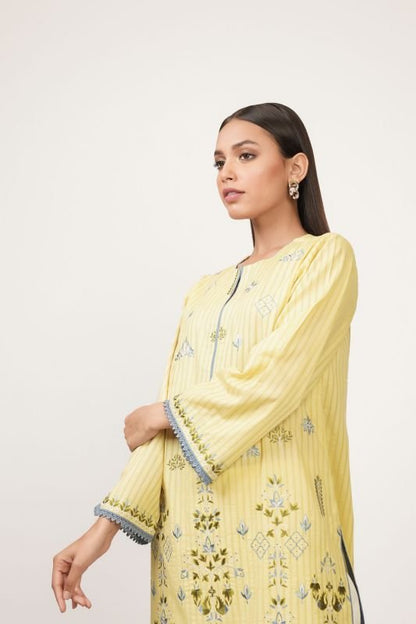 Dyed Embroidered Dobby Kurti