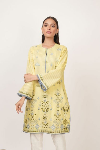 Dyed Embroidered Dobby Kurti