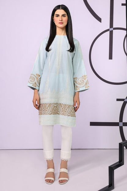 Dyed Embroidered Cambric Kurti