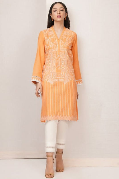Dyed Embroidered Dobby Kurti