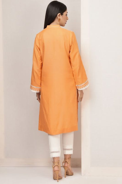 Dyed Embroidered Dobby Kurti