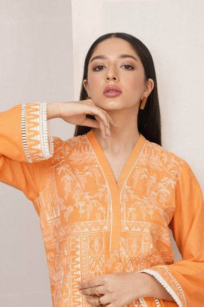 Dyed Embroidered Dobby Kurti