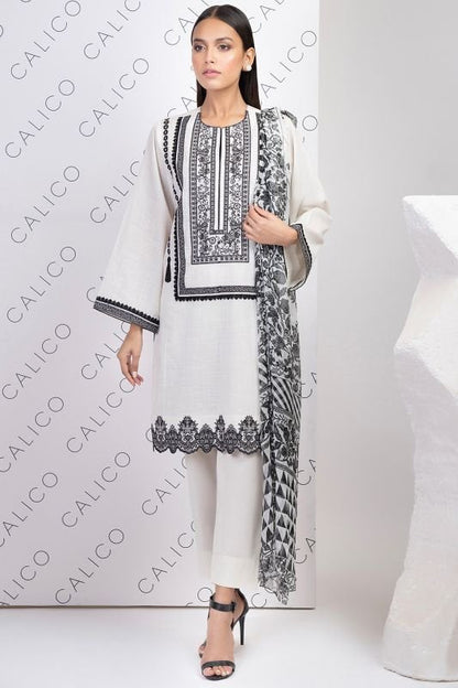 2 Pc Embroidered Dobby Suit