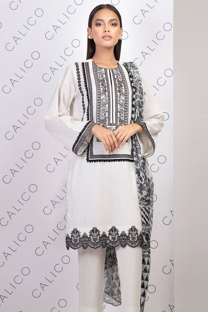 2 Pc Embroidered Dobby Suit