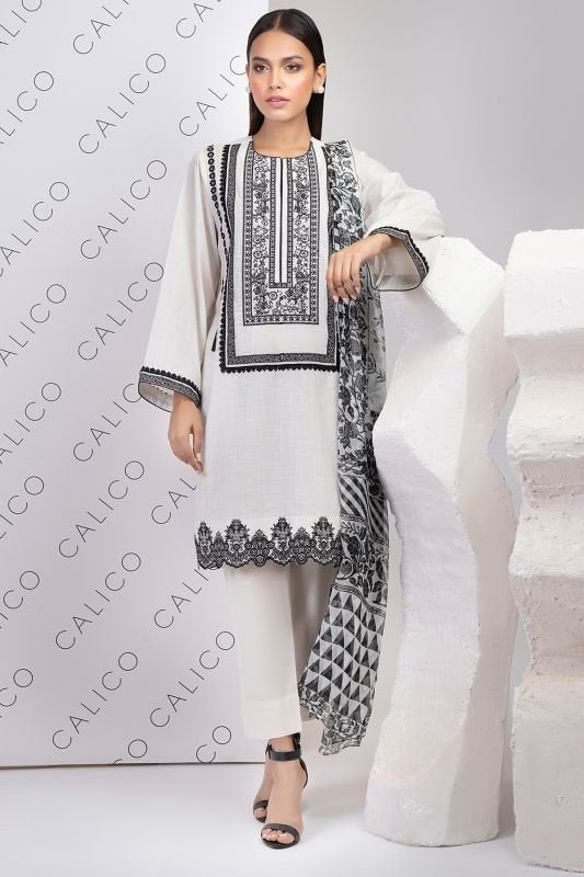 2 Pc Embroidered Dobby Suit